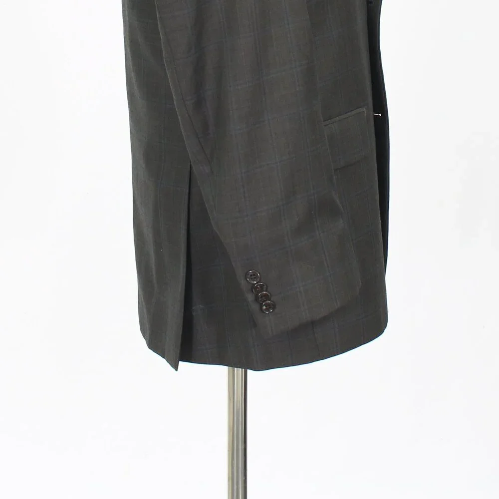 Michael Kors 38R Brown Blazer Sport Coat Jacket 2-Button Check Y237